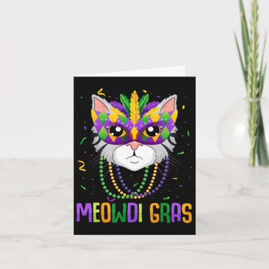 Meowdi Gras Mardi Gras Parade Carnaval Kaart (Voorkant)