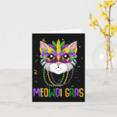 Meowdi Gras Mardi Gras Parade Carnaval Kaart (Gele Bloem)