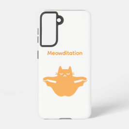 Meowditation Calm Yellow Cat Galaxy Case Samsung Galaxy Hoesje