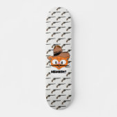 MEOWDY! Cartoon Mustache Cat Cowboy Gunslinger Persoonlijk Skateboard (Voorkant)