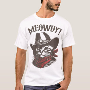 Meowdy Cat Cowboy Cat Country Western T-shirt