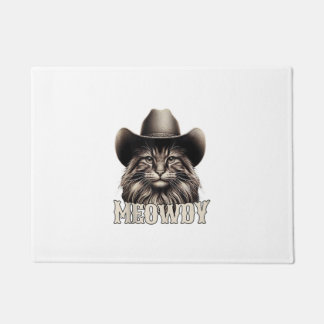 Meowdy Cat Cowboy Cowgirl Meow Howdy Halloween Cos Deurmat