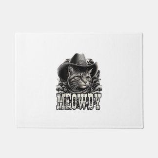 Meowdy Cat Cowboy Cowgirl Meow Howdy Halloween Cos Deurmat