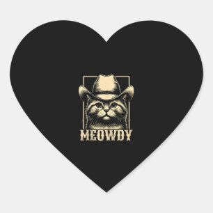 Meowdy Cat Cowboy Cowgirl Meow Howdy Halloween Cos Hart Sticker