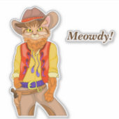 Meowdy! Cat Cowboy Sticker (Voorkant)