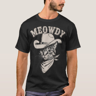 Meowdy Cat Cowboy Western T-shirt