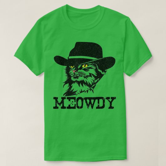Meowdy Cat Funny Mashup between Meow and Howdy (1) T-shirt (Design voorkant)