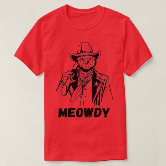 Meowdy Cat Funny Mashup Between Meow and Howdy  (2 T-shirt (Design voorkant)