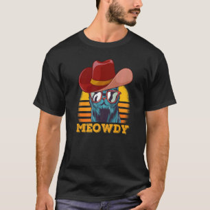 Meowdy Cat Meme Matching Meow en Howdy Country Mu T-shirt