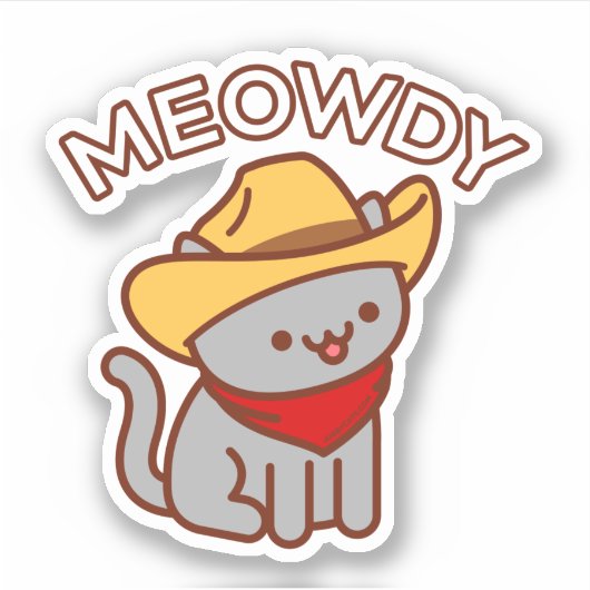 MEOWDY Cat Sticker (Voorkant)