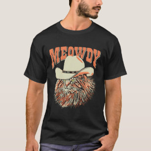 Meowdy Country Muziek Cat Koe T-shirt