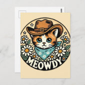 Meowdy Cowboy Kitty Cat Briefkaart (Voorkant / Achterkant)