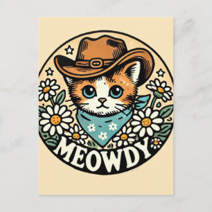 Meowdy Cowboy Kitty Cat Briefkaart