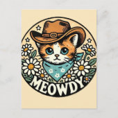 Meowdy Cowboy Kitty Cat Briefkaart (Voorkant)