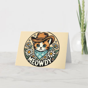 Meowdy Cowboy Kitty Cat Kaart