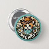 Meowdy Cowboy Kitty Cat Ronde Button 5,7 Cm (Voorkant /achterkant)