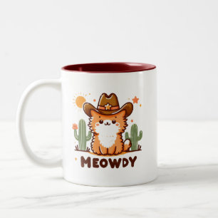Meowdy cowboy Pet Cactus cat Tweekleurige Koffiemok