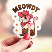 Meowdy Cowgirl Cat Vinyl Sticker