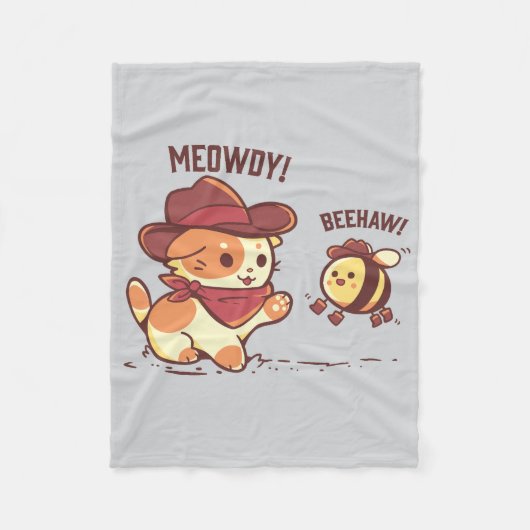 Meowdy en Beehaw Fleece Deken (Voorkant)