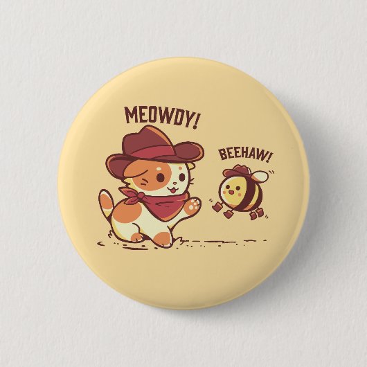 Meowdy en Beehaw Ronde Button 5,7 Cm (Voorkant)