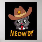 Meowdy! Funny Country Cat Wearing Cowboy Pet Poster (Voorkant)