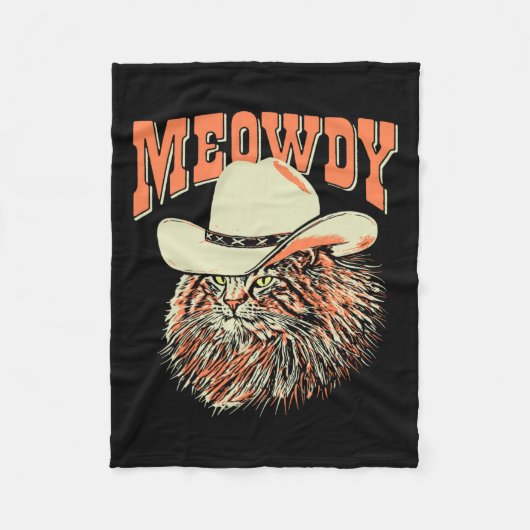 Meowdy! Funny Country Music Cat Cowboy Pet  Fleece Deken (Voorkant)