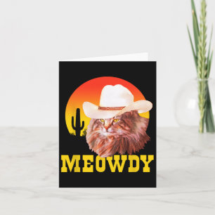 Meowdy! Funny Country Music Cat Cowboy Pet  Kaart