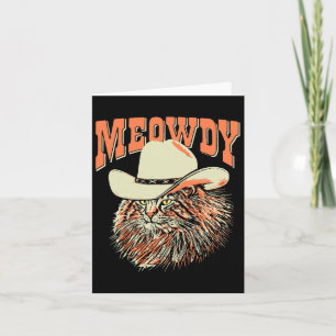 Meowdy! Funny Country Music Cat Cowboy Pet  Kaart