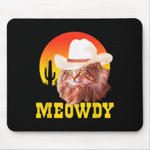 Meowdy! Funny Country Music Cat Cowboy Pet  Muismat