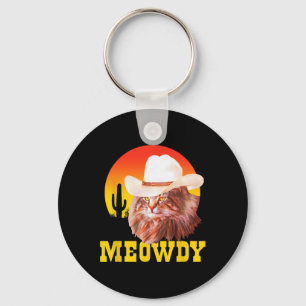 Meowdy! Funny Country Music Cat Cowboy Pet Sleutelhanger