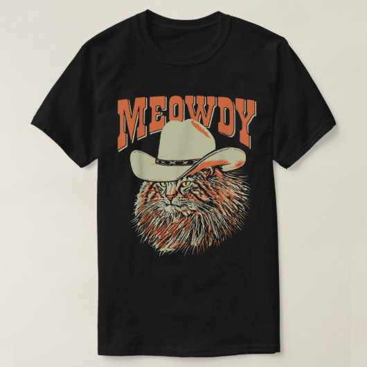 Meowdy Funny Country Music Cat Cowboy Pet  T-shirt (Design voorkant)