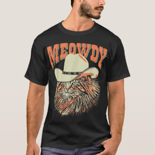 Meowdy Funny Country Music Cat Cowboy Pet  T-shirt