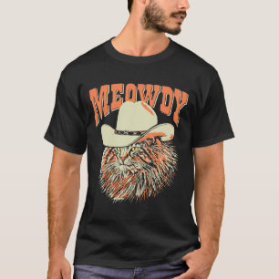 Meowdy Funny Country Music Cat Cowboy Pet T-shirt