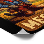 Meowdy Funny Country Side Cat Pet  Cowboy C Poster (Hoek)