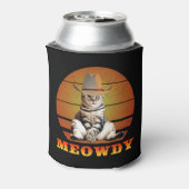 Meowdy Funny Cowboy Cat Blikjeskoeler (Blikje Achterkant)