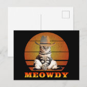 Meowdy Funny Cowboy Cat Briefkaart (Voorkant / Achterkant)