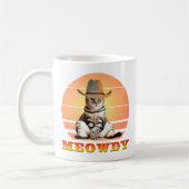 Meowdy Funny Cowboy Cat Koffiemok (Links)