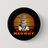 Meowdy Funny Cowboy Cat Ronde Button 5,7 Cm (Voorkant)