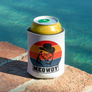 Meowdy Funny Mashup tussen Meow en Howdy Cat Mem Blikjeskoeler