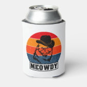 Meowdy Funny Mashup tussen Meow en Howdy Cat Mem Blikjeskoeler (Blikje Achterkant)