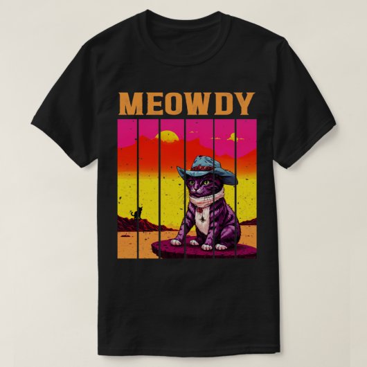 Meowdy Funny Westerne Cowboy  Cat Meme T-shirt (Design voorkant)