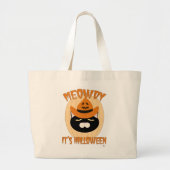 Meowdy Halloween Cowboy Kat Fun Art Grote Tote Bag (Voorkant)