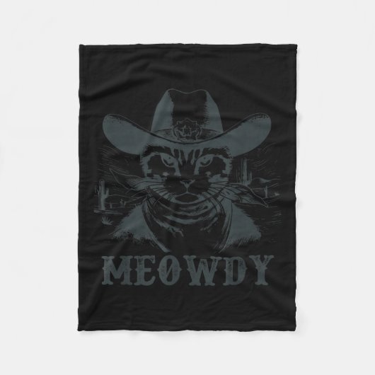 Meowdy - Mashup Between Meow And Howdy - Funny Cat Fleece Deken (Voorkant)