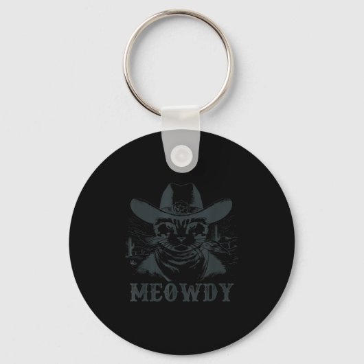 Meowdy - Mashup Between Meow And Howdy - Funny Cat Sleutelhanger (Voorkant)