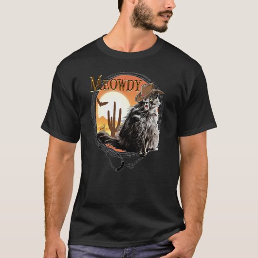 Meowdy Mashup Cat Meme T-shirt (Voorkant)