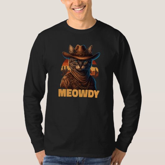 Meowdy Mashup Of Meow And Howdy Country Music Cat T-shirt (Voorkant)