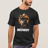 Meowdy Mashup van Meow en Howdy Country Music Cat T-shirt (Voorkant)