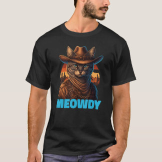 Meowdy Mashup van Meow en Howdy Country Music Cat T-shirt