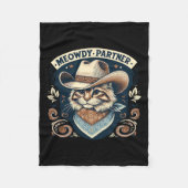 Meowdy Partner Cat Cowboy Pet Howdy Funny Country Fleece Deken (Voorkant)