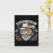 Meowdy Partner Cat Cowboy Pet Howdy Funny Country Kaart (Gele Bloem)